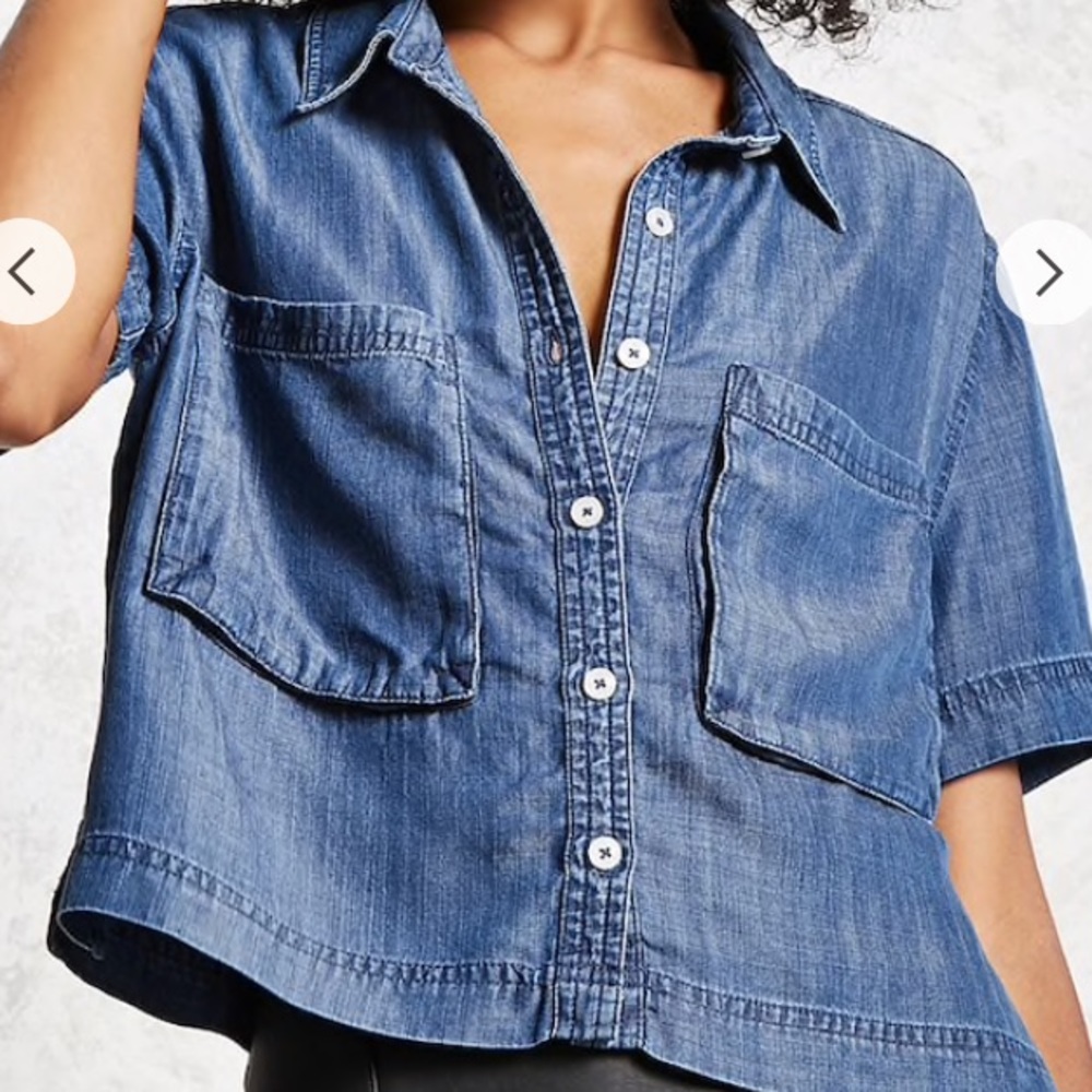 Denim button up shirt. Tags off but never worn.